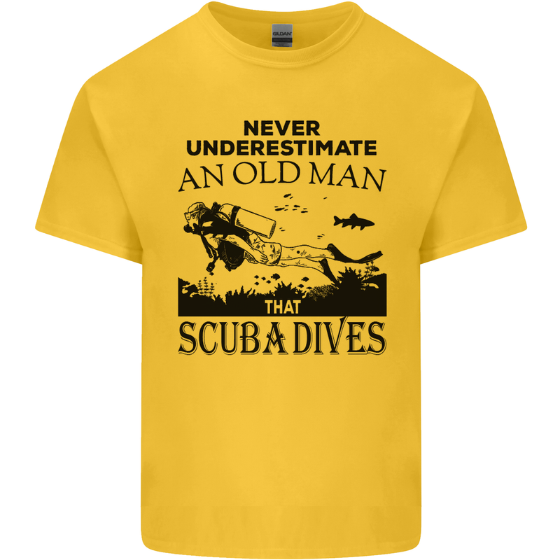 An Old Man That Scuba Dives Diver Dive Mens Cotton T-Shirt Tee Top Yellow