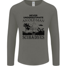 An Old Man That Scuba Dives Diver Dive Mens Long Sleeve T-Shirt Charcoal