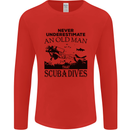 An Old Man That Scuba Dives Diver Dive Mens Long Sleeve T-Shirt Red