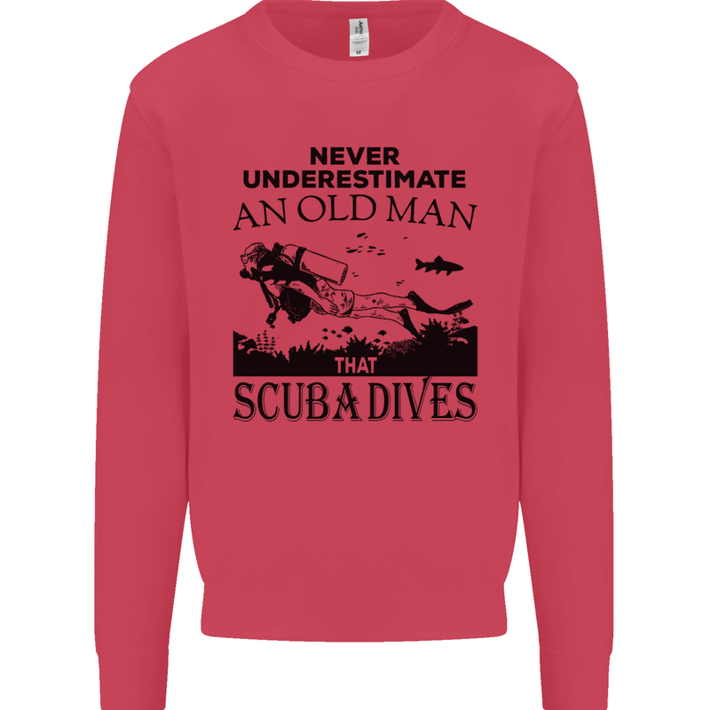 An Old Man That Scuba Dives Diver Dive Mens Sweatshirt Jumper Heliconia