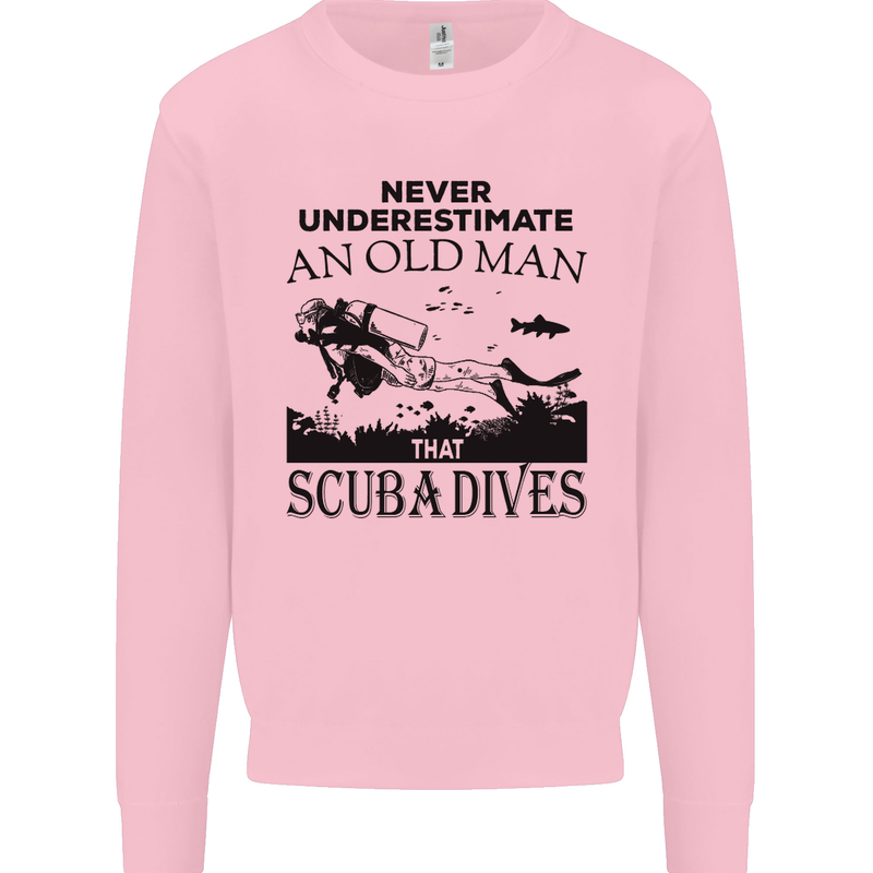 An Old Man That Scuba Dives Diver Dive Mens Sweatshirt Jumper Light Pink