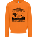 An Old Man That Scuba Dives Diver Dive Mens Sweatshirt Jumper Orange