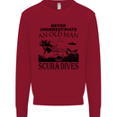 An Old Man That Scuba Dives Diver Dive Mens Sweatshirt Jumper Red