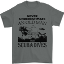 An Old Man That Scuba Dives Diver Dive Mens T-Shirt Cotton Gildan Charcoal