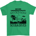 An Old Man That Scuba Dives Diver Dive Mens T-Shirt Cotton Gildan Irish Green