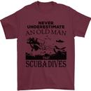 An Old Man That Scuba Dives Diver Dive Mens T-Shirt Cotton Gildan Maroon