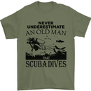An Old Man That Scuba Dives Diver Dive Mens T-Shirt Cotton Gildan Military Green