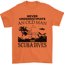 An Old Man That Scuba Dives Diver Dive Mens T-Shirt Cotton Gildan Orange