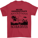 An Old Man That Scuba Dives Diver Dive Mens T-Shirt Cotton Gildan Red