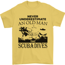 An Old Man That Scuba Dives Diver Dive Mens T-Shirt Cotton Gildan Yellow