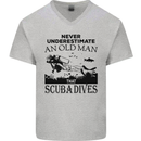 An Old Man That Scuba Dives Diver Dive Mens V-Neck Cotton T-Shirt Sports Grey