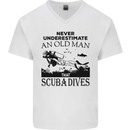 An Old Man That Scuba Dives Diver Dive Mens V-Neck Cotton T-Shirt White