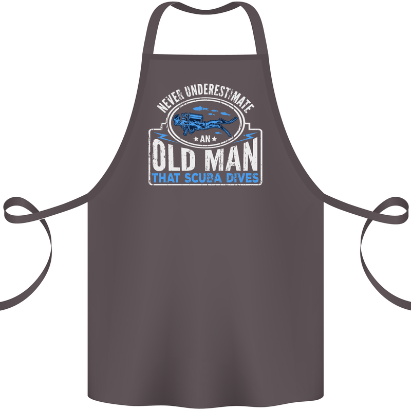 An Old Man That Scuba Dives Diver Diving Cotton Apron 100% Organic Dark Grey