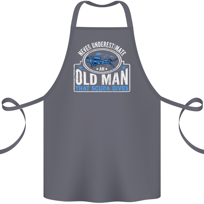 An Old Man That Scuba Dives Diver Diving Cotton Apron 100% Organic Steel