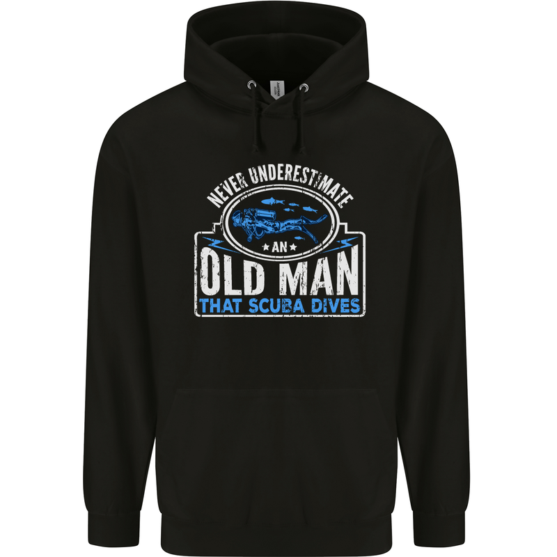 An Old Man That Scuba Dives Diver Diving Mens 80% Cotton Hoodie Black