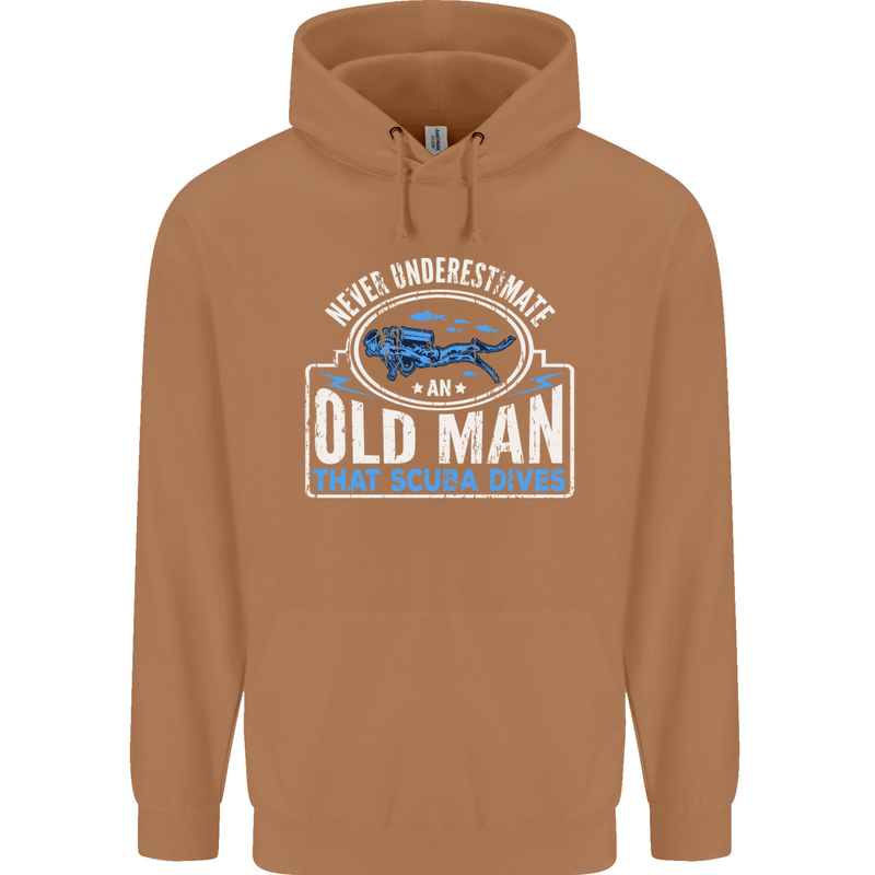 An Old Man That Scuba Dives Diver Diving Mens 80% Cotton Hoodie Caramel Latte