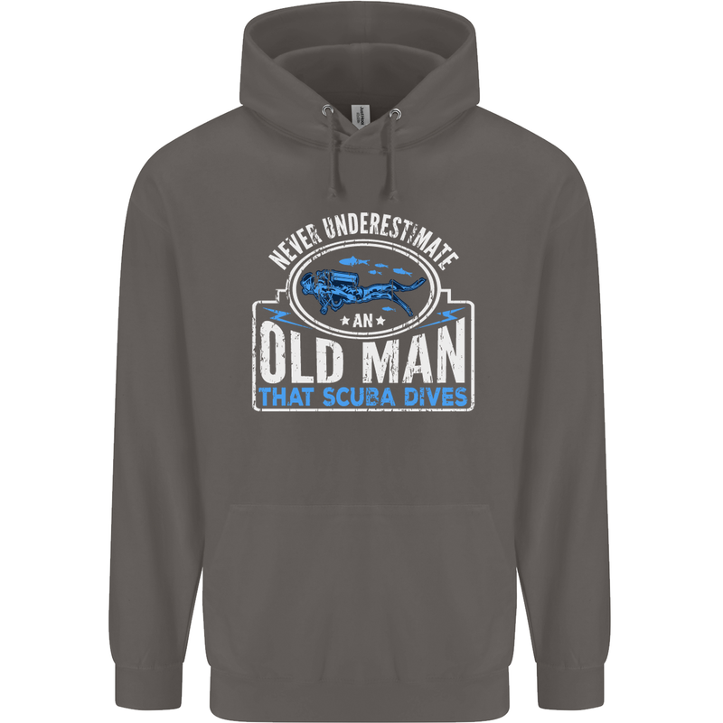 An Old Man That Scuba Dives Diver Diving Mens 80% Cotton Hoodie Charcoal