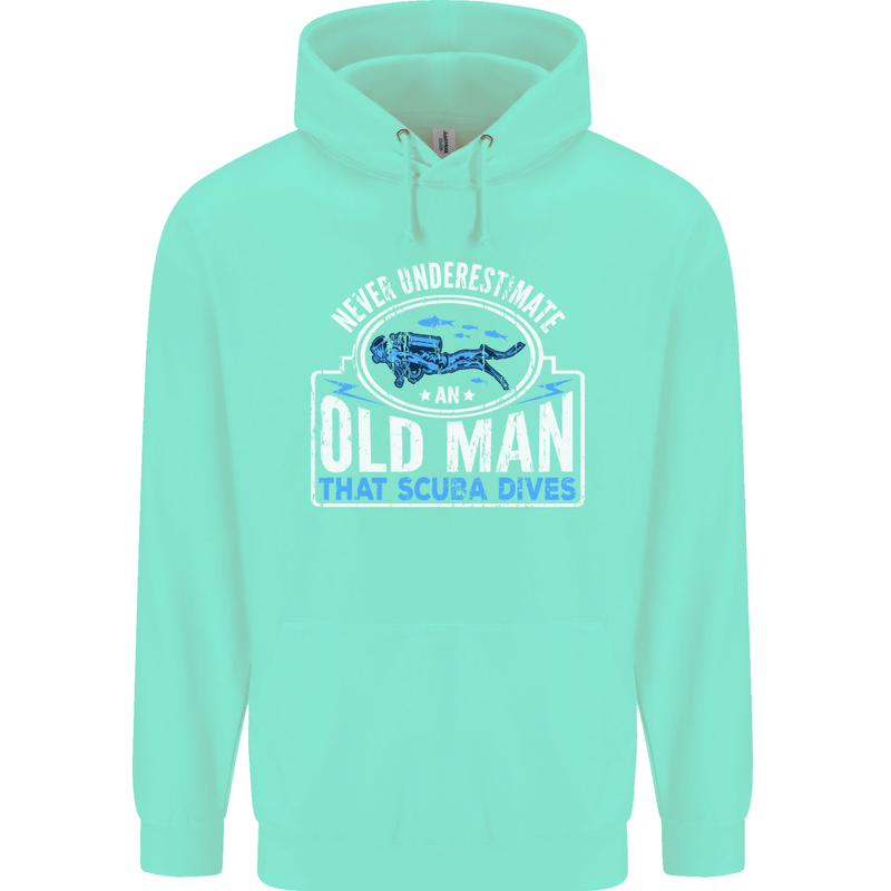 An Old Man That Scuba Dives Diver Diving Mens 80% Cotton Hoodie Peppermint