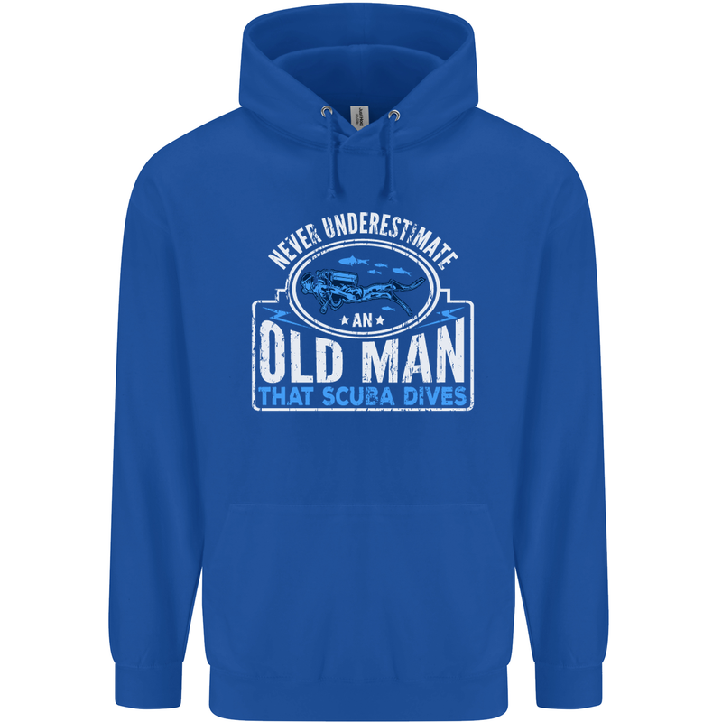 An Old Man That Scuba Dives Diver Diving Mens 80% Cotton Hoodie Royal Blue
