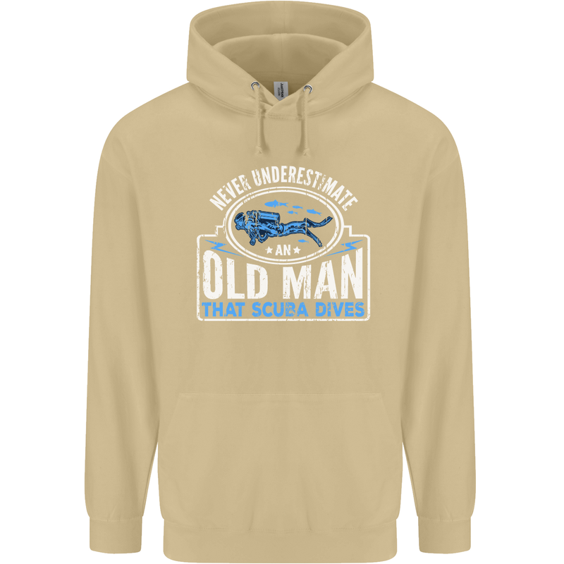 An Old Man That Scuba Dives Diver Diving Mens 80% Cotton Hoodie Sand