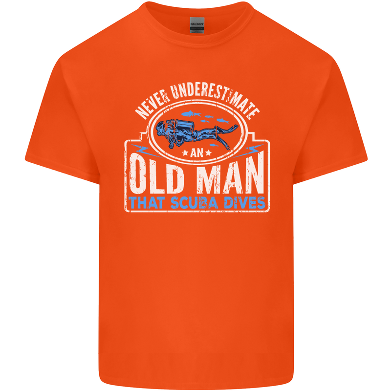 An Old Man That Scuba Dives Diver Diving Mens Cotton T-Shirt Tee Top Orange