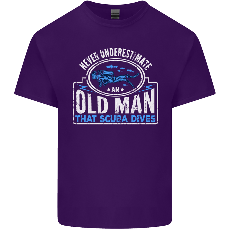 An Old Man That Scuba Dives Diver Diving Mens Cotton T-Shirt Tee Top Purple