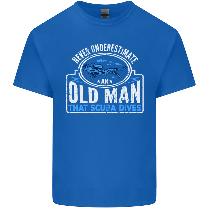 An Old Man That Scuba Dives Diver Diving Mens Cotton T-Shirt Tee Top Royal Blue