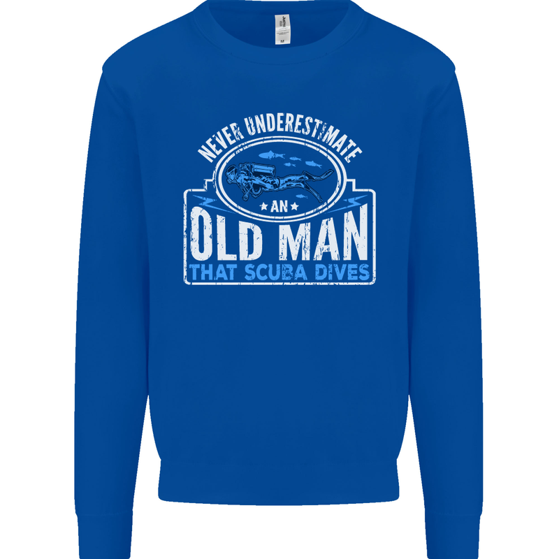 An Old Man That Scuba Dives Diver Diving Mens Sweatshirt Jumper Royal Blue