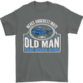 An Old Man That Scuba Dives Diver Diving Mens T-Shirt Cotton Gildan Charcoal