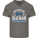 An Old Man That Scuba Dives Diver Diving Mens V-Neck Cotton T-Shirt Charcoal
