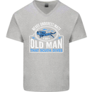 An Old Man That Scuba Dives Diver Diving Mens V-Neck Cotton T-Shirt Sports Grey