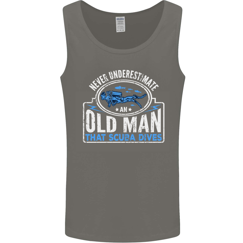 An Old Man That Scuba Dives Diver Diving Mens Vest Tank Top Charcoal