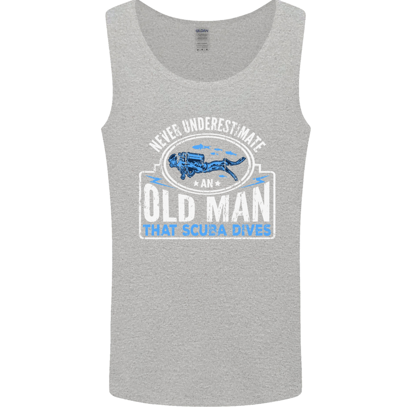 An Old Man That Scuba Dives Diver Diving Mens Vest Tank Top Sports Grey