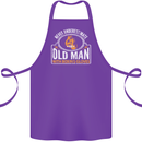 An Old Man With Boxing Gloves Funny Boxer Cotton Apron 100% Organic Purple