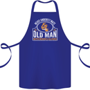 An Old Man With Boxing Gloves Funny Boxer Cotton Apron 100% Organic Royal Blue
