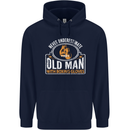 An Old Man With Boxing Gloves Funny Boxer Mens 80% Cotton Hoodie Navy Blue