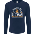 An Old Man With Boxing Gloves Funny Boxer Mens Long Sleeve T-Shirt Navy Blue