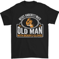 An Old Man With Boxing Gloves Funny Boxer Mens T-Shirt Cotton Gildan Black
