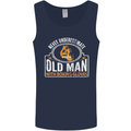 An Old Man With Boxing Gloves Funny Boxer Mens Vest Tank Top Navy Blue