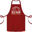 An Old Man With Golf Clubs Funny Golfing Cotton Apron 100% Organic Maroon