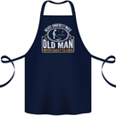 An Old Man With Golf Clubs Funny Golfing Cotton Apron 100% Organic Navy Blue