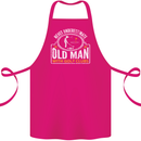 An Old Man With Golf Clubs Funny Golfing Cotton Apron 100% Organic Pink
