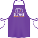 An Old Man With Golf Clubs Funny Golfing Cotton Apron 100% Organic Purple
