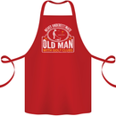 An Old Man With Golf Clubs Funny Golfing Cotton Apron 100% Organic Red