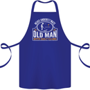 An Old Man With Golf Clubs Funny Golfing Cotton Apron 100% Organic Royal Blue