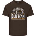 An Old Man With Golf Clubs Funny Golfing Mens Cotton T-Shirt Tee Top Dark Chocolate