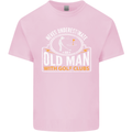 An Old Man With Golf Clubs Funny Golfing Mens Cotton T-Shirt Tee Top Light Pink