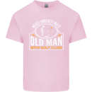 An Old Man With Golf Clubs Funny Golfing Mens Cotton T-Shirt Tee Top Light Pink