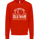 An Old Man With Golf Clubs Funny Golfing Mens Sweatshirt Jumper Bright Red