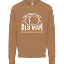 An Old Man With Golf Clubs Funny Golfing Mens Sweatshirt Jumper Caramel Latte